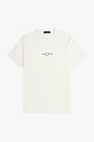 Fred Parry Erkek Ekru Logo Detaylı T-shirt
