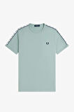Fred Parry Erkek Mavi Logo Detaylı T-shirt