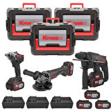 Kress KRKS1 KUB30.2 + KU390.4 + KUH10.2 20Volt/4Ah. 6 Adet Akülü Profesyonel Kombo Set 