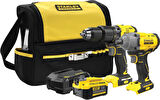 Stanley Fatmax 18V Şarjlı Kömürsüz Darbeli Matkap & Şarjlı Somun Sıkma 1x4Ah Akü - SFMCK217M1S