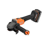 Black + Decker BCG6L8D1S-QW, 18V 2 Ah 115mm Kablosuz Açılı Taşlama Makinesi