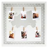 Instax Mandallı Dekoratif Beyaz Fotoğraf Çerçevesi