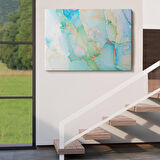 Mürekkep ve Alkol Elementleri ile Mermer Deseni Verilmiş Kanvas Tablo-5037