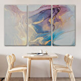 Mürekkep ve Alkol Elementleri ile Mermer Deseni Verilmiş Kanvas Tablo-5039