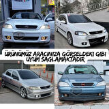 Opel Astra G 1998-2004 Uyumlu Üniversal Mercekli Angel Sis Farı Metal Su Geçirmez 76 mm Buz Mavi Halkalı Gündüz Farı Angel Eyes 2 Adet