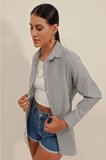 3900 Oversize Uzun Basic Gömlek - C. Siyah