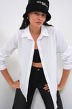 Kadın Oversize Basic Gömlek 20349 - Beyaz