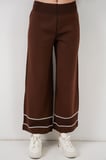 Kadın Çizgili Oversize Triko İkili Takım 15957 - Kahverengi