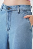 Kadın Geniş Paça Yüksek Bel Kot Pantolon 30080 - Açık Mavi