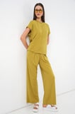 Kadın Örme Bluz Pantolon İkili Takım 30085 - E.Yeşil