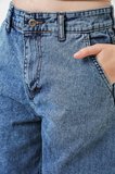 6689 Kadın Yüksek Bel Baggy Kot Pantolon - Mavi
