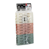 24PCS  ÇAMAŞIR MANDALI  RENKLİ PLASTİK - PRİZMA KABARTMA DESENLİ (5042)