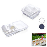 32PCS PİKNİK SETİ ANTRAİT GRİ PLS.6-TABAK-6-BARDAK-6-ÇATAL6-KAŞIK-6-BIÇAK+2 BÖLMELİ ŞEFFAF PLS.ÇANTA (5042)
