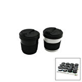 QLUX L-00985  NO-1   400ML  COZY KAHVE BARDAK  PLASTİK   YUDUMLAMA AĞIZLIKLI KAPAK   SİLİKON KAPLAMA GÖBEK (5042)