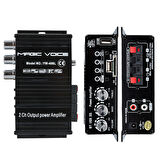 12 VOLT 100 WATT MOTOSİKLET BLUETOOTH AMFİ USB/SD 2 KANAL PAZARCI - ANFİ (154X80X42MM) (5042)