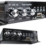 12 VOLT 100 WATT MOTOSİKLET BLUETOOTH AMFİ USB/SD 2 KANAL PAZARCI - ANFİ (154X80X42MM) (5042)