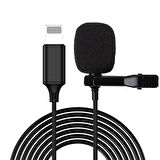 MAGICVOICE JH-041 LIGHTNING GİRİŞLİ KABLOLU YOUTUBER YAKA MİKROFON (5042)