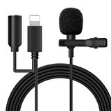 JH-041-A LIGHTNING GİRİŞLİ VE KULAKLIK GİRİŞLİ YOUTUBER YAKA MİKROFONU (5042)