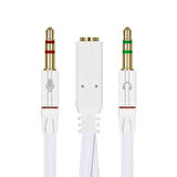 3.5MM STEREO DİŞİ X 2 STEREO ERKEK KULAKLIK MİKROFON HOPARLÖR AYIRICI 20 CM KABLO (5042)