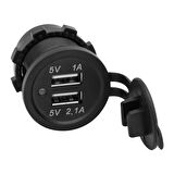 IC-266C PANO TİPİ USB 8-32V GİRİŞ 5V 1A / 5V 2.1A ÇIKIŞ KULAKSIZ 30MM USB (5042)