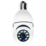 WiFi 360 Panoramik Ampul Kamera Gece Görüş Ses Akıllı Hareket Algılayıcı (5042)