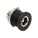 ADAPTÖR FİŞİ İÇİ METAL 12MM YUVARLAK SOMUNLU DC ŞASE 2.1MM  (IC-258C) (5042)