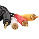 DİSCMAN KABLOSU 1.5 METRE (3.5MM STEREO 3 BOĞUMLU - 3RCA KABLO) (5042)