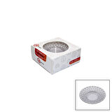 6 PARÇA  ÇAY TABAK KALP DESENLİ ŞEFFAF - BEYAZ MİKA KRİSTAL (5042)