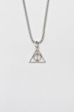 Minimal Harry Potter Ölüm Yadigarları Örme Zincir Kolye - Antik Gümüş Kaplama - Kadın Erkek - 60 cm