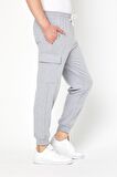 Erkek Kargo Cepli Jogger Fit Eşofman Altı Gri