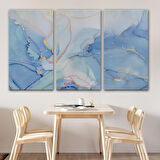 Mürekkep ve Alkol Elementleri ile Mermer Deseni Verilmiş Kanvas Tablo-5044