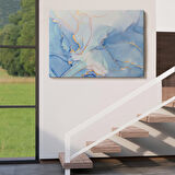 Mürekkep ve Alkol Elementleri ile Mermer Deseni Verilmiş Kanvas Tablo-5044