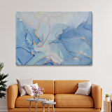 Mürekkep ve Alkol Elementleri ile Mermer Deseni Verilmiş Kanvas Tablo-5044