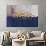 Mavi ve Gold'un Uyumu Modern Kanvas Tablo-5045