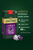 Jacobs Lungo 8 Intenso Nespresso Uyumlu Alüminyum Kapsül Kahve 10 Adet X 10 Paket