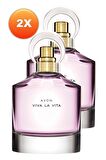 Avon Viva La Vita EDP Çiçeksi Kadın Parfüm 2x50 ml  