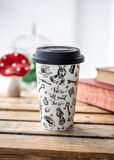 Mikasa x V&A Alice In Wonderland 350ml Silikon Kapaklı Porselen Çift Çidarlı Kupa