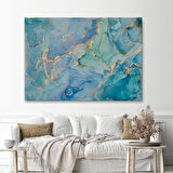 Mürekkep ve Alkol Elementleri ile Mermer Deseni Verilmiş Kanvas Tablo-5050