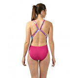 Speedo Kadın Yüzme Mayosu Pembe Speedo Alv Digi Lbck Af Pink/Blue Tek Parça Bayan Mayo 8 083709257