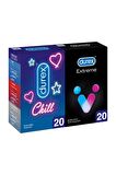 Durex Chill Karma Prezervatif 20’li +Durex Extreme Geciktiricili Prezervatif 20'li Avantaj Paketi