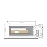YALE ELEKTRONİK ŞİFRELİ PARMAK İZLİ LAPTOP TİPİ ÇELİK KASA