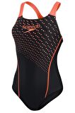 SPEEDO KADIN YÜZÜCÜ MAYOSU MEDLEY LOGO MDLT AF BLK/RED 8-13474B441 YZM UK BEDEN