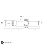 HAWKE Frontier 30mm SFP 1-6x24 IR (Tactical Dot 6x) Yivli Tüfek Dürbünü 18402