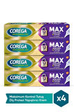 Corega Maksimum Kontrol + Tutuş Diş Protez Yapıştırıcı Krem 40 gr x 4 Adet