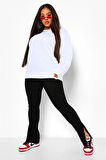 Kadın Beyaz Basic Büyük Beden Sweatshirt 5054_2010