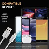 Duracell Apple Uyumlu 1m Şarj Data Kablosu Beyaz USB5012W