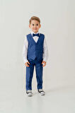 Mini Gentleman Erkek Çocuk Takım Elbise - 5 Parça (Ceket, Yelek, Gömlek, Pantolon, Papyon)