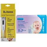 Dr.Aweo Dijital Koltukaltı Ateş Ölçer + Alvita Serum Fizyolojik 30 Flakon 5 ml