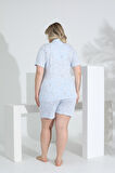 Angelique Bambu Kumaş Kısa Kol Düğmeli Kadın Şort Takım 22055