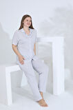Angelique Bambu Kısa Kol Önden Düğmeli Kadın Pijama Takımı 22008